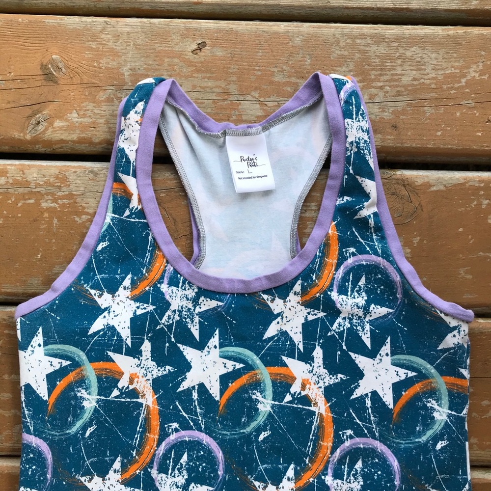 Paisley’s Pants Canadian Handmade Racerback Star Tank - Size Large - Picture 3 of 5